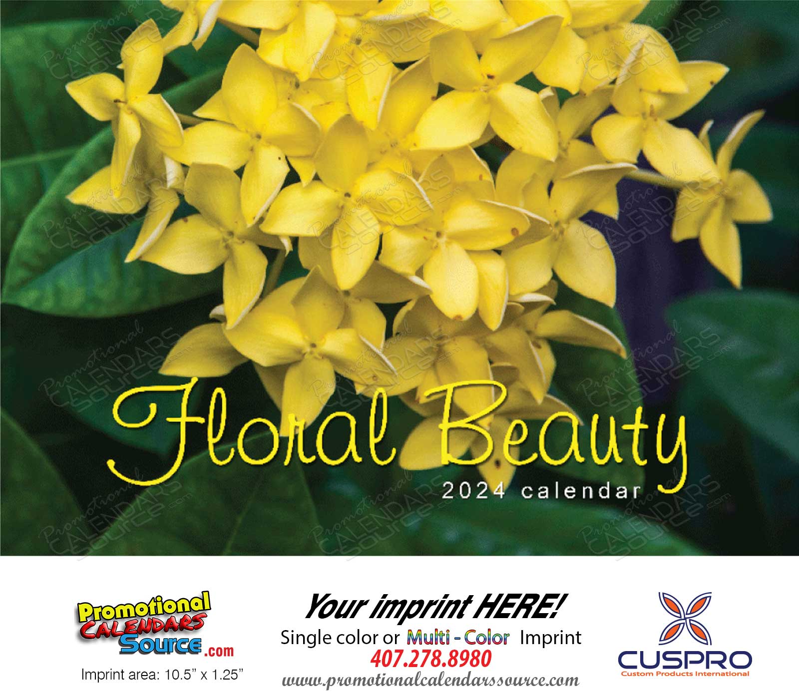 Floral Beauty Wall Appoitment Calendar 2024, Stapled, 11.5x18