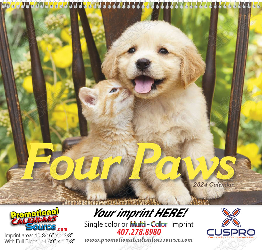 Four Paws Puppies & Kittens Wall Calendar  Spiral