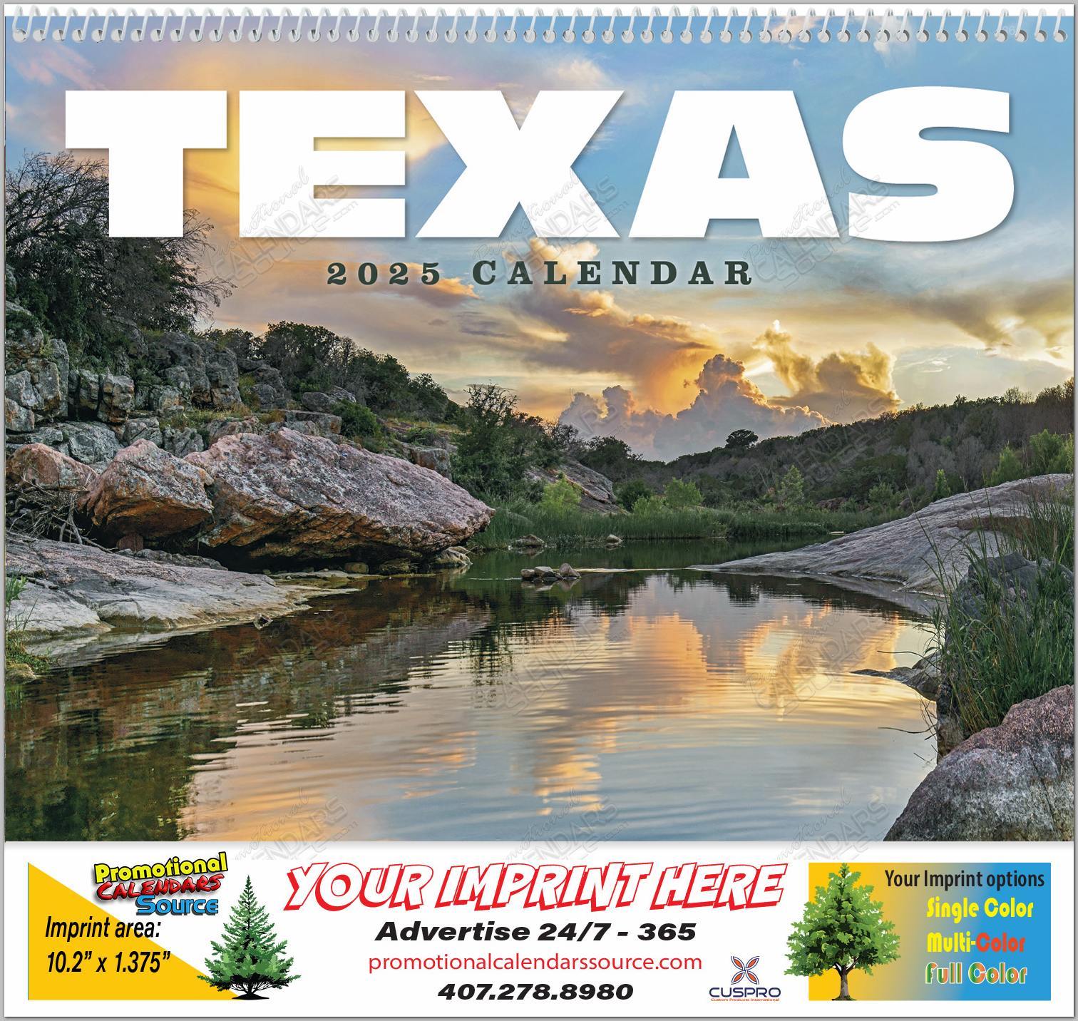 State of Texas Promotional Wall Calendar  Spiral