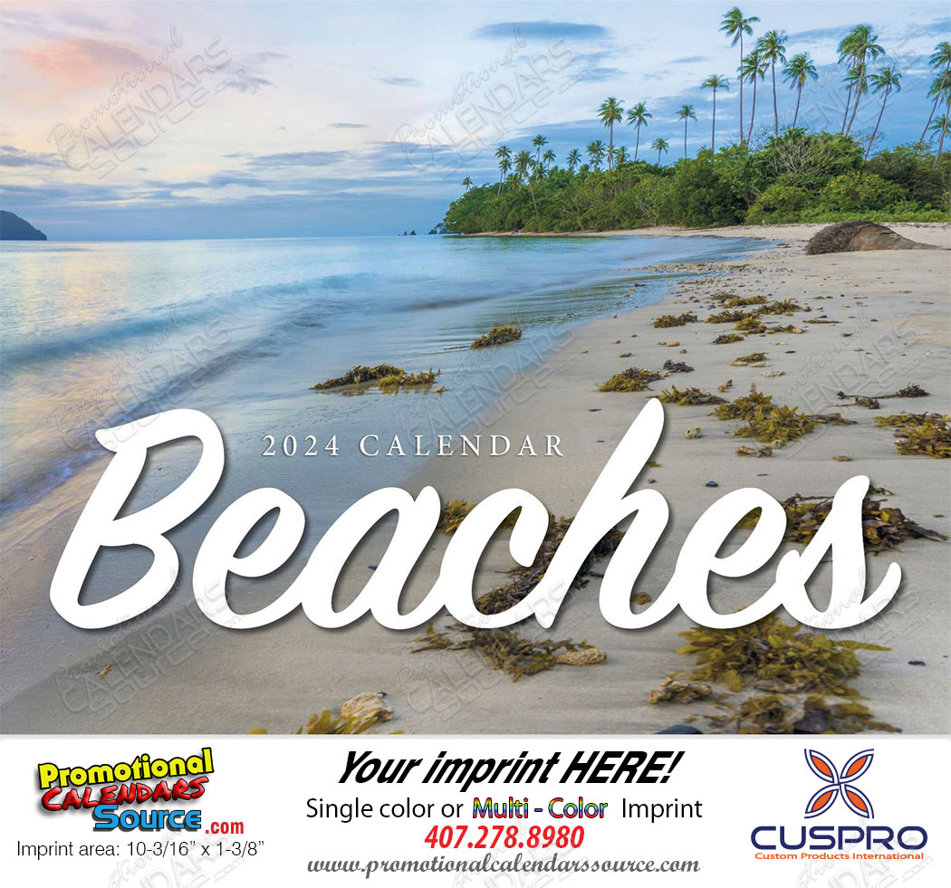 Fabulous Beaches Wall Calendar 2024, Stapled, Exotic Beaches, Personalized