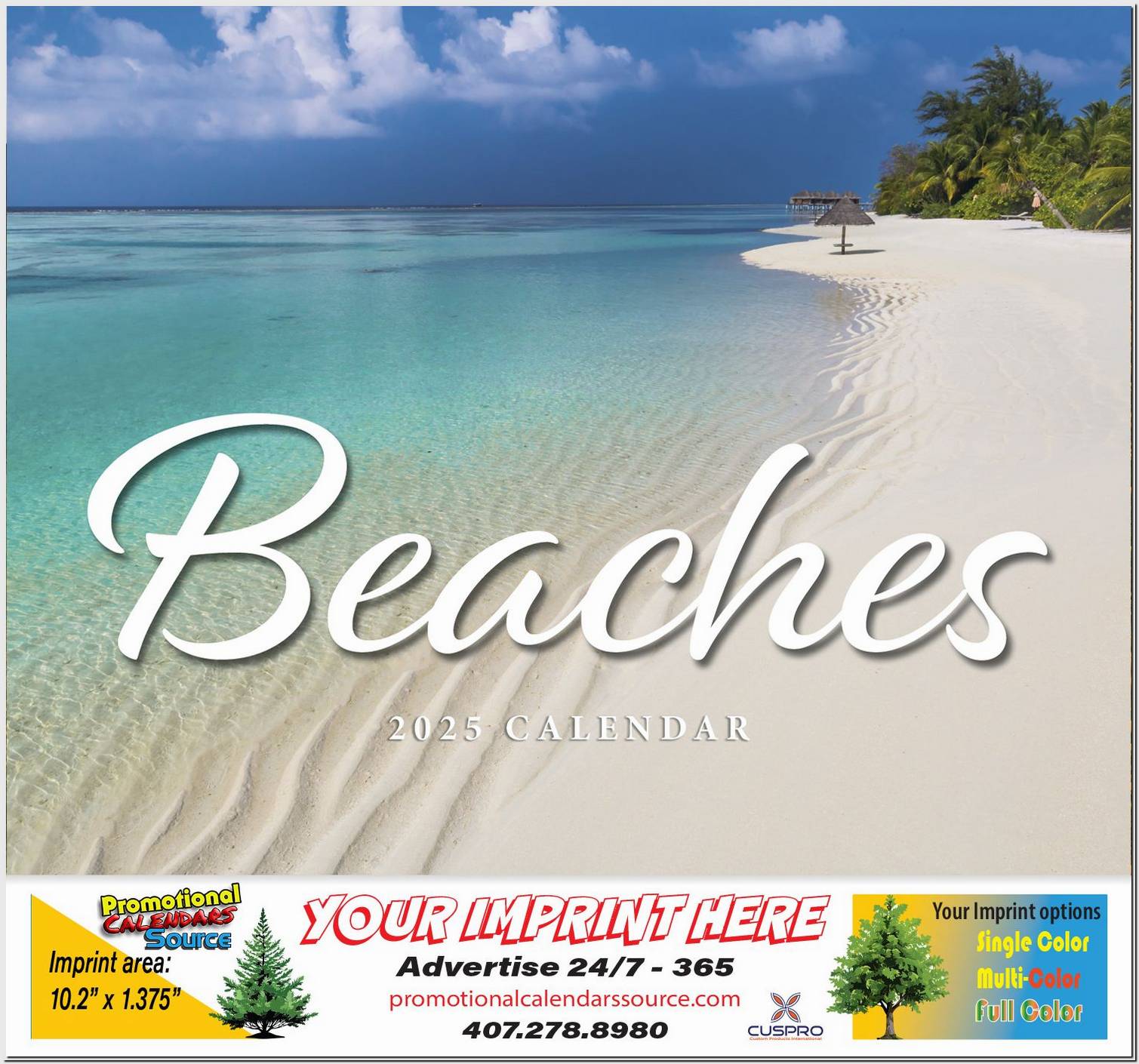 Fabulous Beaches Wall Calendar 2024, Stapled, Exotic Beaches, Personalized