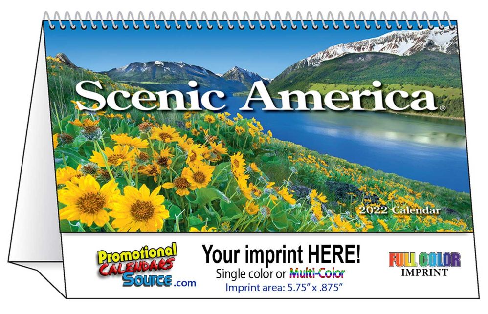 Scenic America Tent Desk Calendar, Size 6.25x4.5
