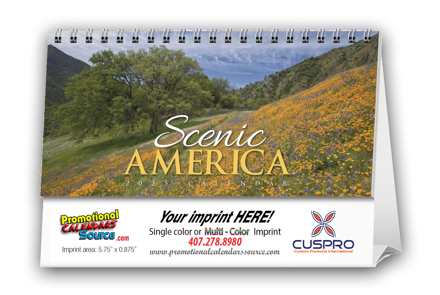 Scenic America Tent Desk Calendar, Size 6.25x4.5