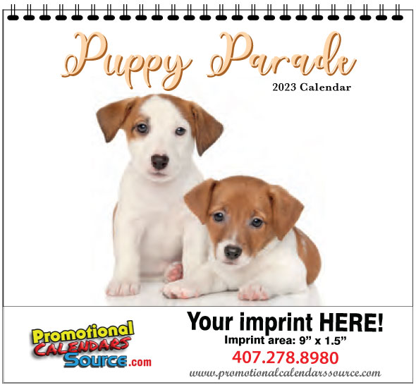 Puppy Parade Calendar w Spiral Binding