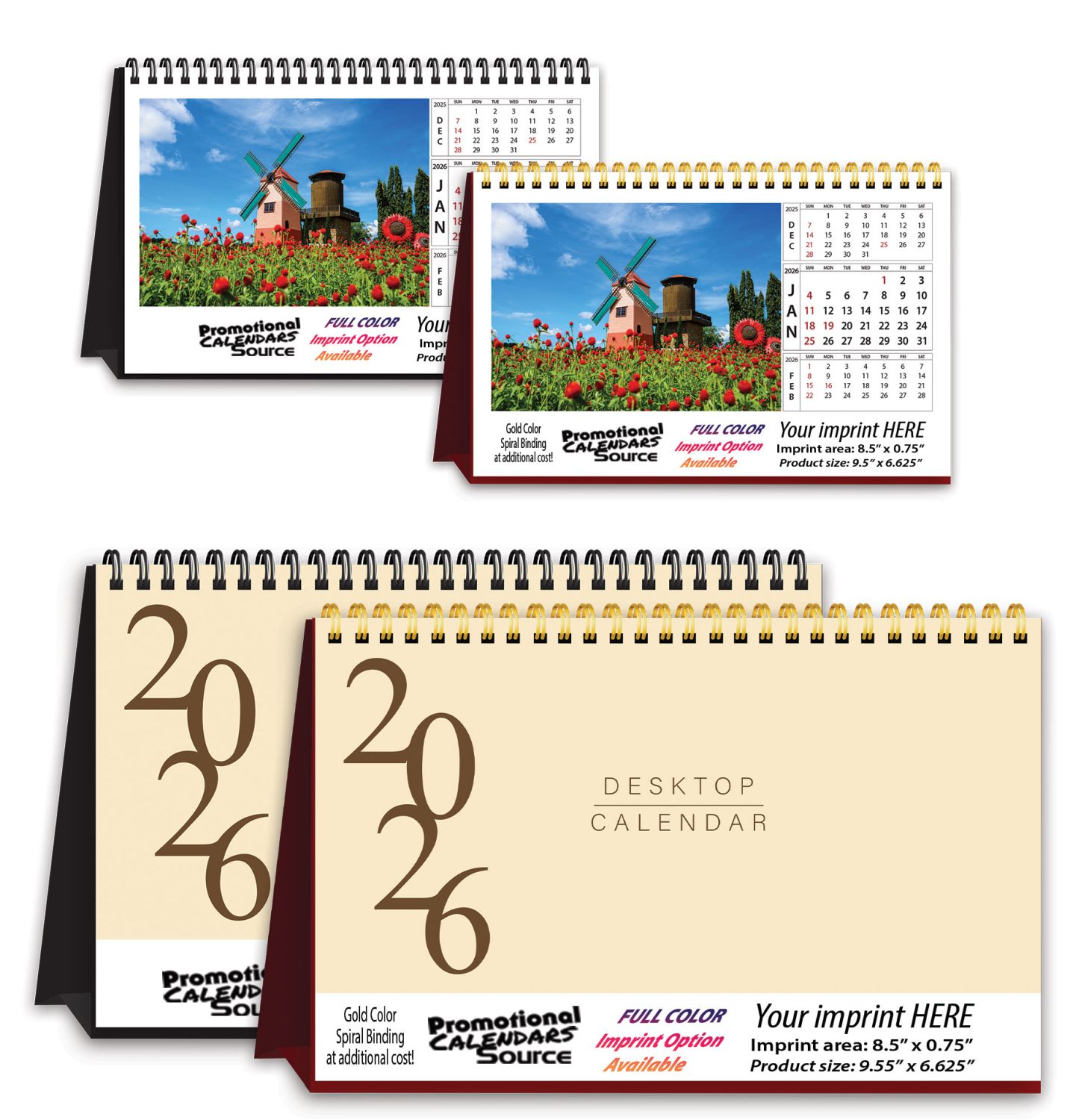 Splendid Gardens Large Desk Calendar 