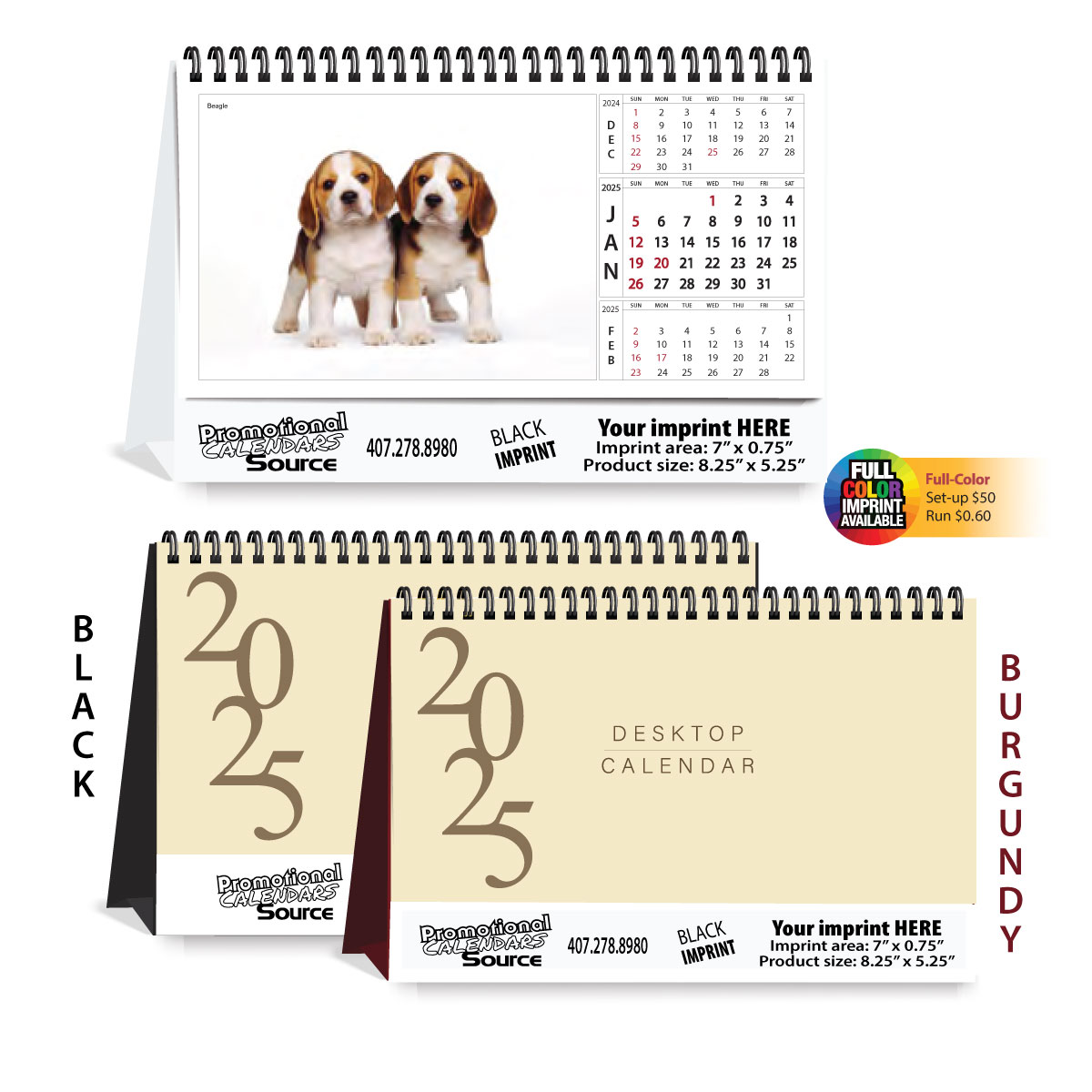 Puppies Dogs Large Desk Tent Calendar, 9.5x6-5/8