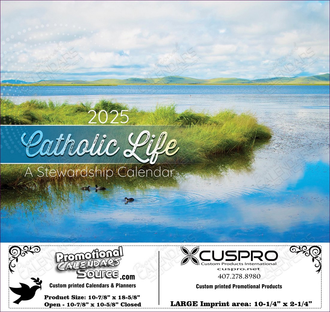 Funeral Home Catholic Life Stewardship Calendar with Funeral Preplanning insert option