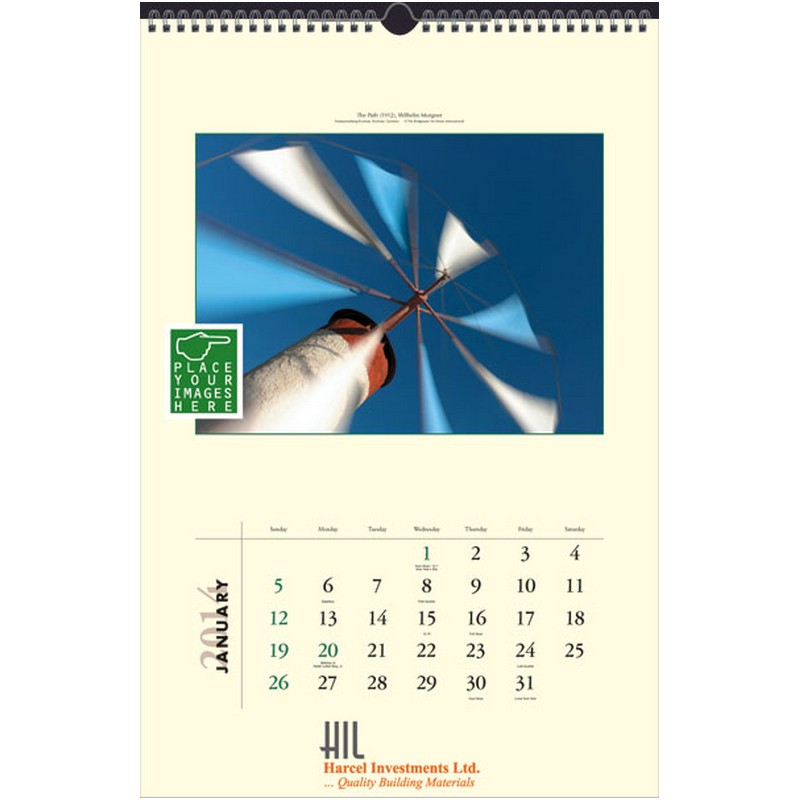Economy WireO Hanger Custom Calendar 12x18