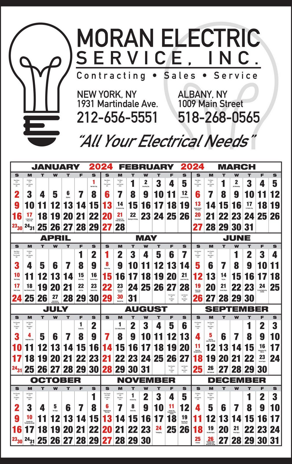 Span A Year Calendar 14.5x23