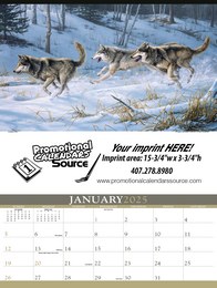 Wildlife Art by the Hautman Brothers Executive Large Calendar