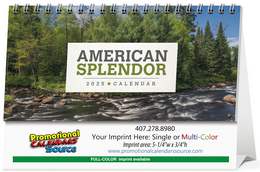 American Splendor Custom Promotional Desk Calendar | Elegant Desk Calendar Featuring Iconic American Landscapes