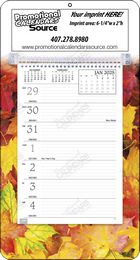 Weekly Memo Calendar Custom Printed, Autumn Scenic Theme, 7x13