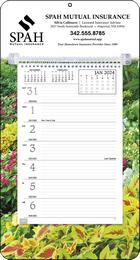 Weekly Memo Calendar with Colorful Garden Scene Background Imprint