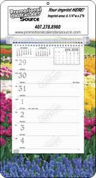 Weekly Memo Calendar with Colorful Garden Scene Background Imprint