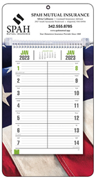 Promotional Bi-Weekly Memo Calendar with Full-Color Patriotic Background