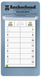 Bi-Weekly Promotional Memo Calendar - Metallic Blue