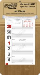 Promotional Big Numbers Weekly Memo Calendar  - Butcher Block