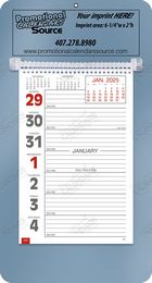 Promotional Big Numbers Weekly Memo Calendar  - Metallic Blue