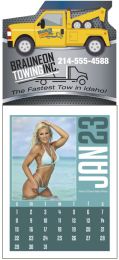 Mini Adhesive Calendar w Full-Color Imprint, Swimsuit Grid