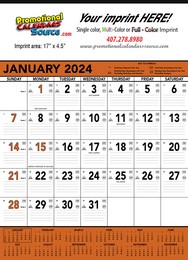Orange & Black Commercial Contractor Calendar, 18x25