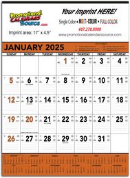 Orange & Black Commercial Contractor Calendar, 18x25