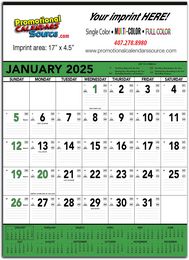 Contractor Commercial Calendar Green & Black, 18x25