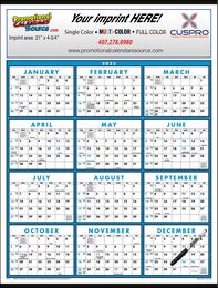 2025 12-Month View Laminated Calendar - 22
