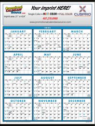 12 Month View Non-Laminated Large Format Calendar Size 22x29