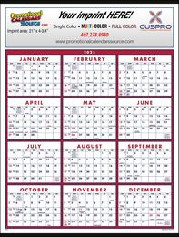 12 Month in View Calendar Red-Blue, Size 22x29, Week Numbers, Full-Color Option