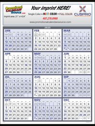 Year-At-A-Glance Wall Calendar Size 22x29 with Blue & Gray Grids