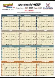 Large Full-Year In-View Calendar, 27x38, with Week Numbers & Julian Dates