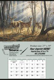 Jumbo Hanger Custom Printed Calendar - White Tail Deer 27x39 | 2024