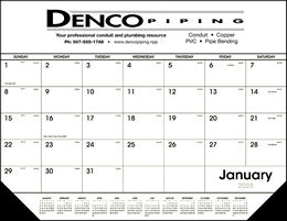 Black & White Desk Pad Calendar w/vinyl corners 22x17