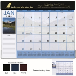 Scenic Desk Pad Calendar w/vinyl header, Size 23