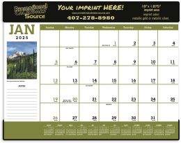 Scenic Desk Pad Calendar w/vinyl header, Size 23