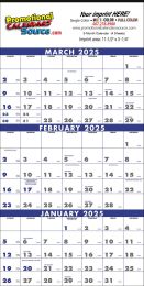 Economical Three-Month View Calendar with Julian Dates – 13