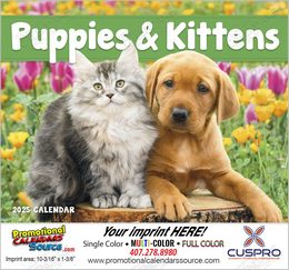 Puppies & Kittens Promotional Calendar - Stapled Wall Calendar