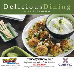 Delicious Dining Promotional Calendar, Stapled