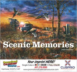 Scenic Memories Illustrations Calendar, 2024, Stapled