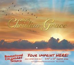 Christian Grace Stapled Wall Calendar with Metallic Foil Stamped Ad