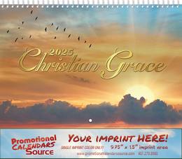 Christian Grace Spiral Wall Calendar With Metallic Foil Stamped Advertising Copy