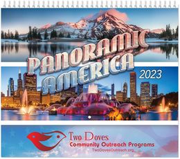 Panoramic America Wall Calendar 2025 - Spiral, Metallic Foil Stamped Ad, Scenic America Calendar