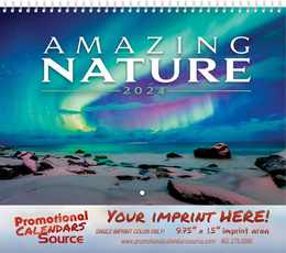 Amazing Nature Wall Calendar, Metallic Foil Stamped Ad, Spiral Binding