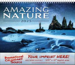 Amazing Nature Wall Calendar, Metallic Foil Stamped Ad, Spiral Binding