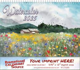 Water Colors Art Wall Calendar, Spiral, 2025