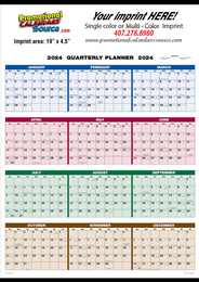12 Month View Planner Calendar 4-Color Size 22x29 | 2025
