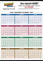 Full Year View Single Sheet 4-Color Calendar Size 20.75x28.75 - 2024