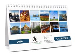 Custom Printed Desk Tent Calendar 8.5x5.5 Inches | Two-Sided Imprint | Spiral Bound