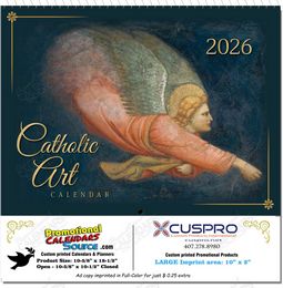 Traditional Art Catholic Calendar (English) - 13-Month Religious Wall Calendar with Inspirational Images, Liturgical Color-Coded Vestments, Custom Imprint Options