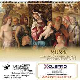 Bilingual Traditional Art Catholic Calendar English-Spanish Spiral